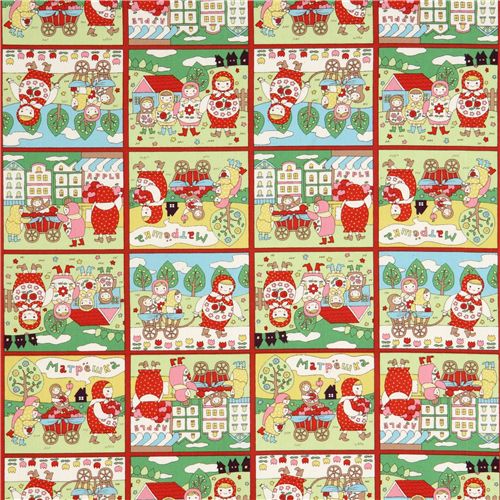 cute colourful matryoshka fabric Kokka Japan 2