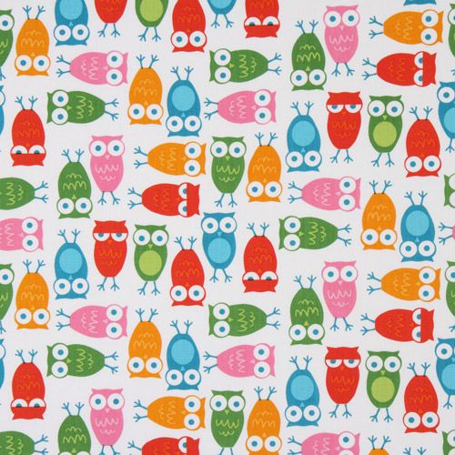 süßer bunte Eulen Stoff Robert Kaufman kawaii 2