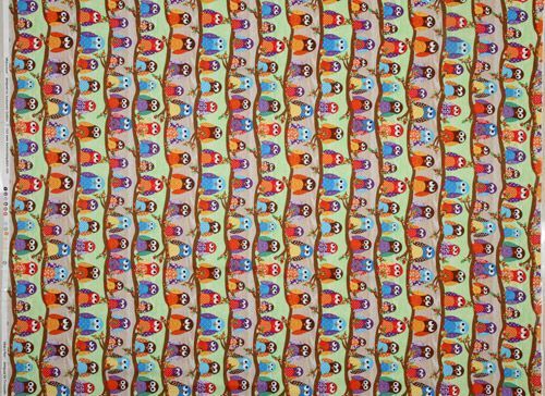 Stoffrest 47 cm - süsser bunter Eulen Stoff What a Hoot USA Designer 6