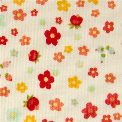 cute cream flower fabric by Riley Blake from the USA Fabric