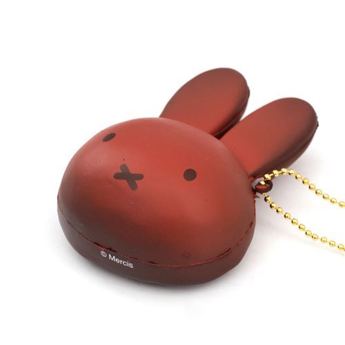 Süßer dunkelbrauner Miffy Kaninchen Brötchen Semmel Squishy für Rucksack 3