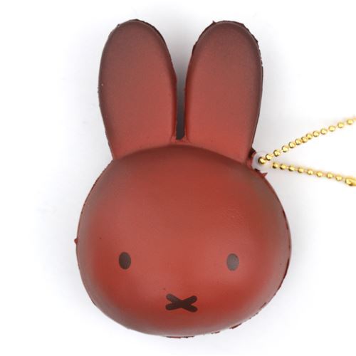 Süßer dunkelbrauner Miffy Kaninchen Brötchen Semmel Squishy für Rucksack