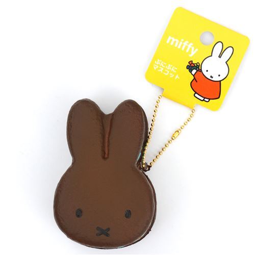 cute dark brown Miffy bunny rabbit ice cream sandwich squishy for  backpack 2