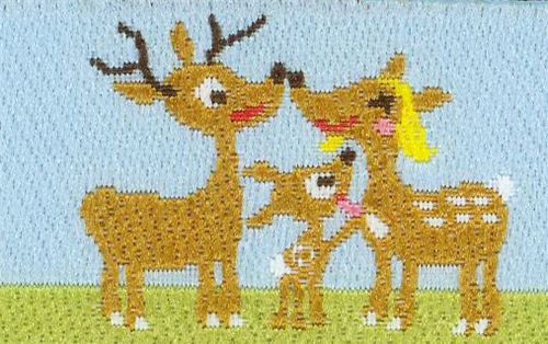 süsses Reh Familie Webband mit Igel Pilze kawaii 1