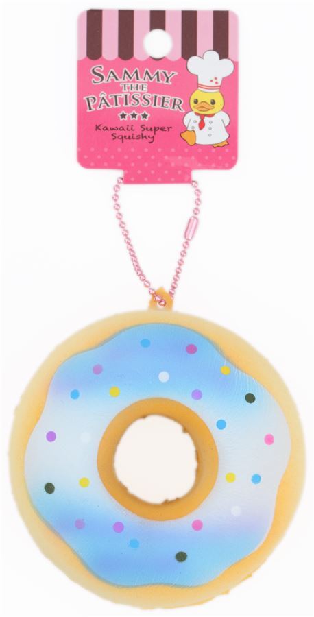 colgante Squishy kawaii donut cobertura azul lunares colores Sammy the Patissier 3