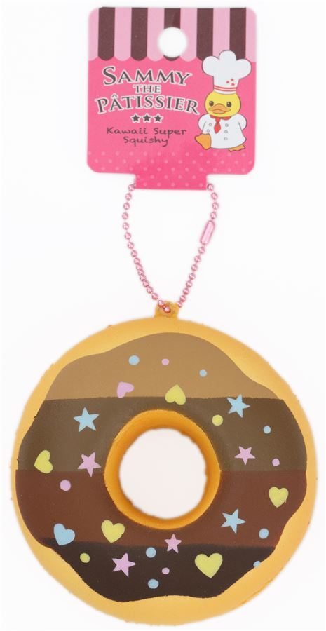 cute donut brown stripe icing squishy charm kawaii Sammy the Patissier 3