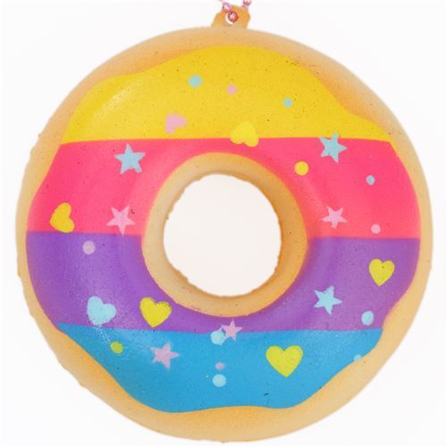 cute donut colorful stripe icing blue yellow squishy charm Sammy the Patissier 1