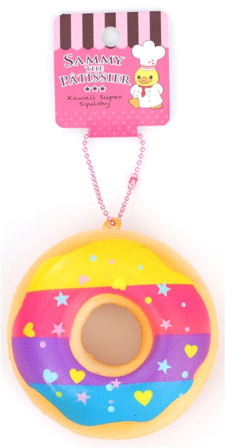 cute donut colorful stripe icing blue yellow squishy charm Sammy the Patissier 3