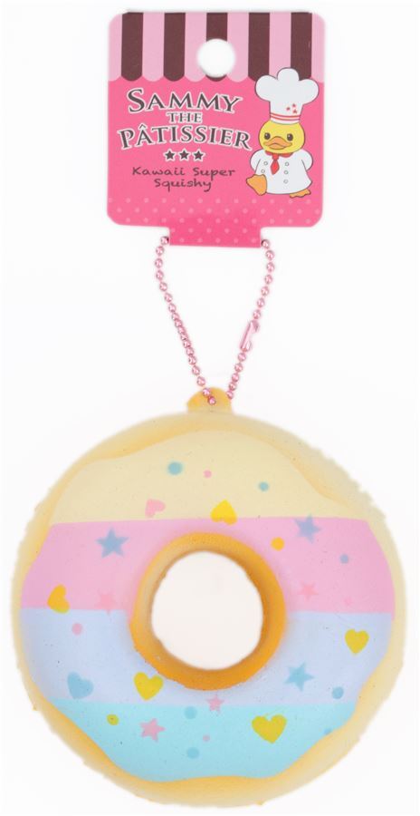 cute donut colorful stripe icing pale blue squishy charm Sammy the Patissier 3