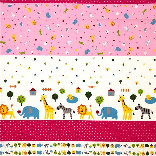 cute fabric by Kokka with lion zebra giraffe elephant 2