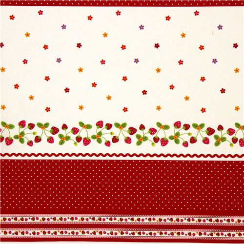 cute fabric with strawberry flowers and dots by Kokka 2