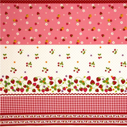 cute fabric with strawberry flowers and dots by Kokka 3