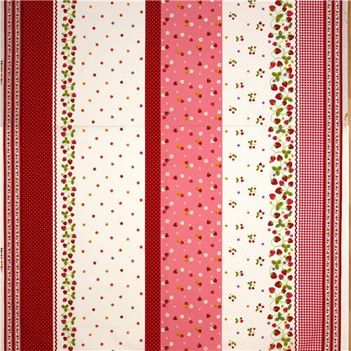 cute fabric with strawberry flowers and dots by Kokka 4