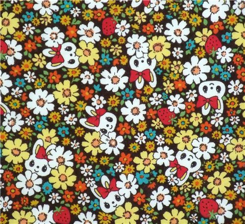cute florets bunny Kokka fabric Japan kawaii 2