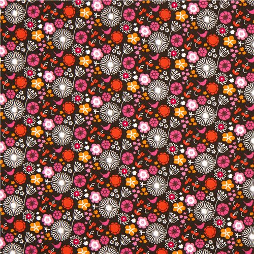 cute florets fabric with birds by Michael Miller 2