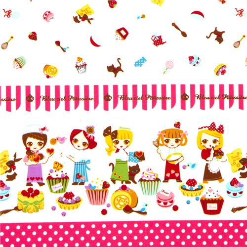 cute girls baker fabric with sweets kawaii 1