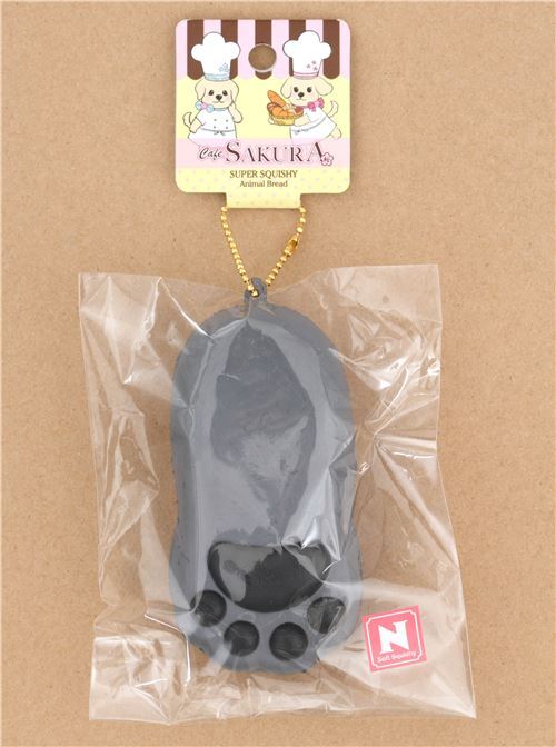S��er grauer Katzenpfote Br�tchen Squishy Anh�nger Cafe Sakura 5