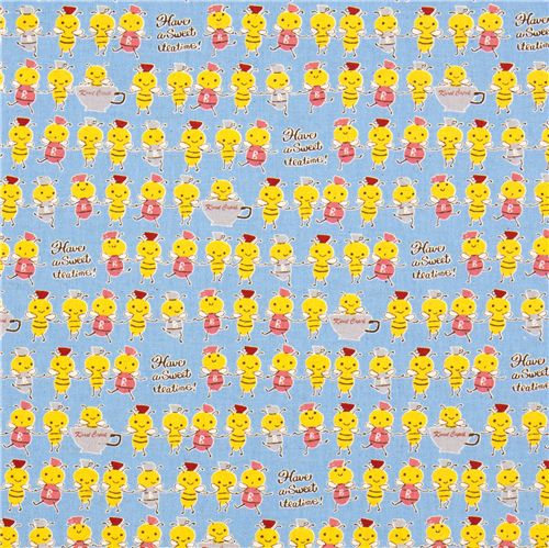 cute honeybee canvas fabric teacups from Japan 2
