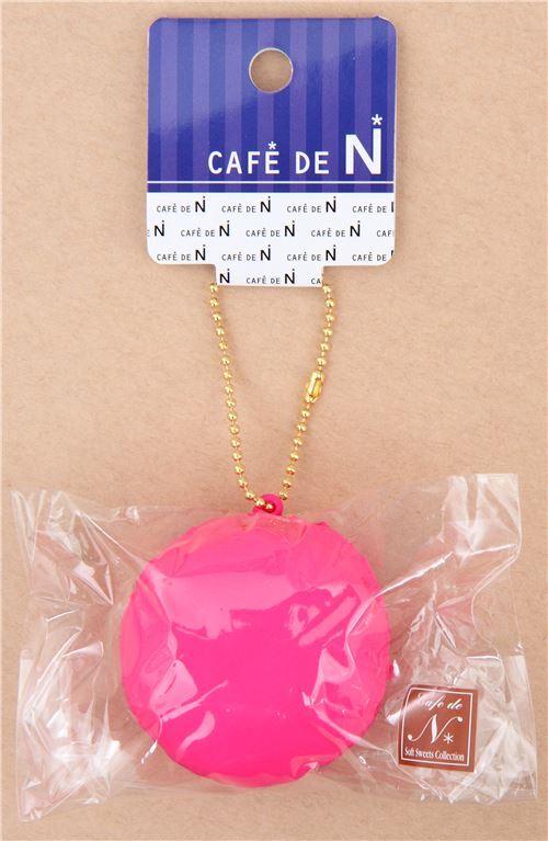 cute hot pink macaron squishy charm kawaii Cafe de N 3