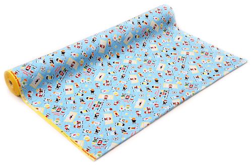cute light blue football player oxford fabric by Kokka 3