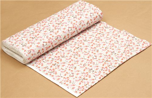 s��er Panda B�r Double Gauze Stoff mit Bl�mchen aus Japan 3