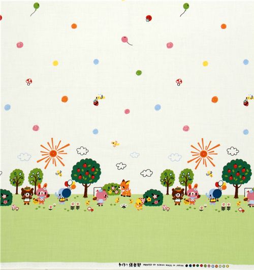 ssser Park Tiere grner Kokka Stoff aus Japan kawaii 2