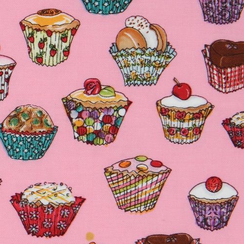 cute rosa Michael Miller fabric Cupcakes kawaii 1