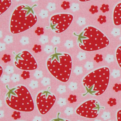 ser rosa Michael Miller Stoff Erdbeeren Blmchen 1