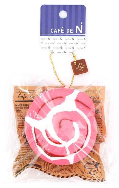 cute pink cinnamon roll squishy charm kawaii Cafe de N 3