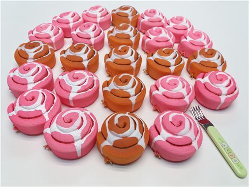 cute pink cinnamon roll squishy charm kawaii Cafe de N 5