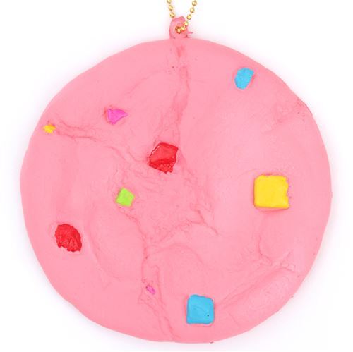 cute pink cookie colorful chocolate chip squishy charm kawaii Cafe de N