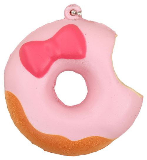 cute pink donut with hot pink bow squishy charm kawaii 2