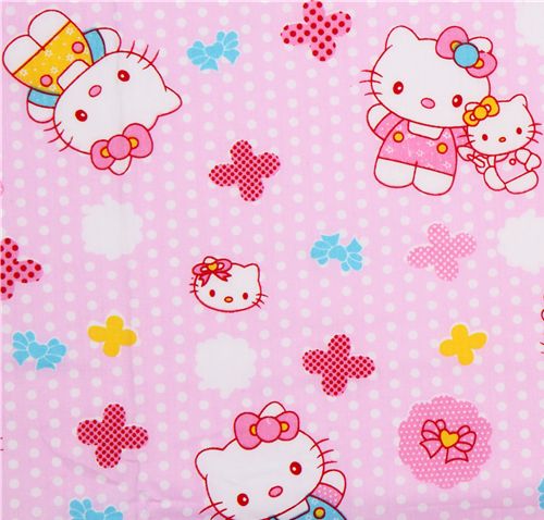 cute pink fabric with Hello Kitty as a mum with baby 1