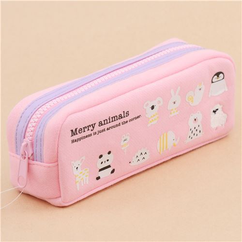 S��e pinke lustiger Koala Pinguin Hase Tier Federtasche aus Japan 6