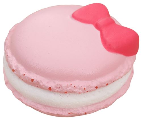 Squishy hellrosa Macaron mit rosa Schleife
