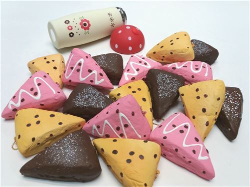 Lindo colgante blando Cafe de N Squishy kawaii bizcocho pastelito rosa 6