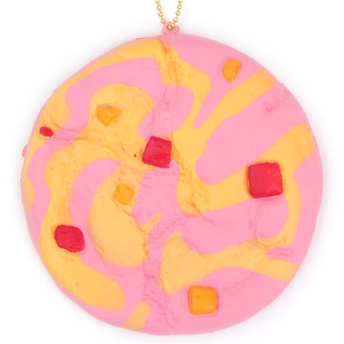 cute pink swirl cookie squishy charm kawaii Cafe de N