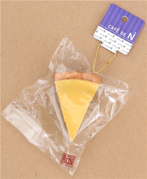 Lindo colgante blando Cafe de N Squishy kawaii porción tarta de queso tostada 5