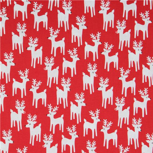 cute red Christmas fabric reindeer Robert Kaufman 2