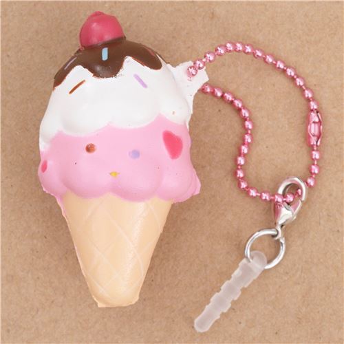 S��er kleiner wei�e pinke Eiscreme duftender Squishy von Puni Maru 2