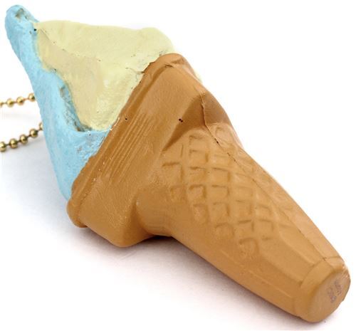 cute soft light yellow blue swirl ice cream squishy Cafe de N 2