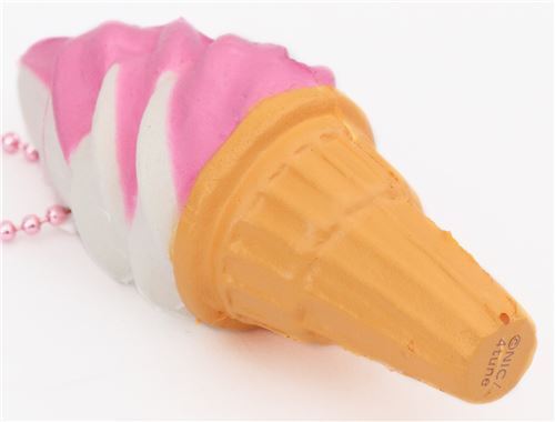Colgante blando Cafe de N Squishy para mvil helado espiral rosa blanco 3