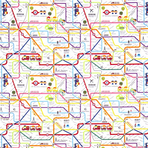 s�sse U-Bahn Karte Kinder Stoff von Kokka Japan 2