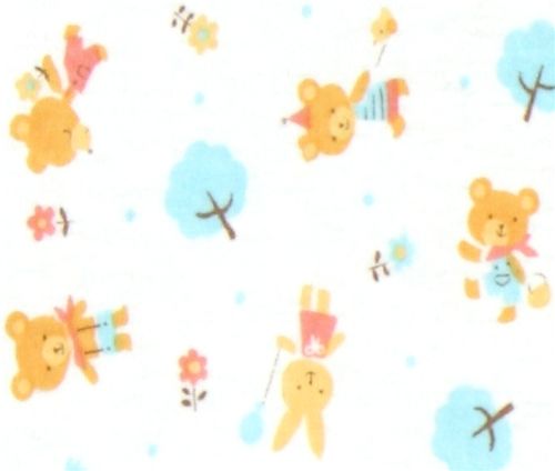 cute teddy bear Jersey Kokka Fabric from Japan kawaii 1