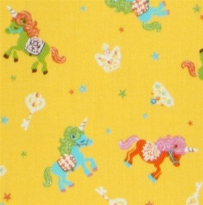 cute unicorn yellow Japanese Kokka Fabric glitter 1