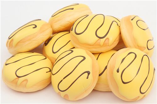 cute yellow brown icing donut bun squishy 5