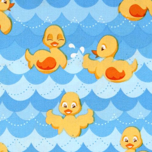 süßer gelber Entchen Stoff im Wasser Robert Kaufman 1