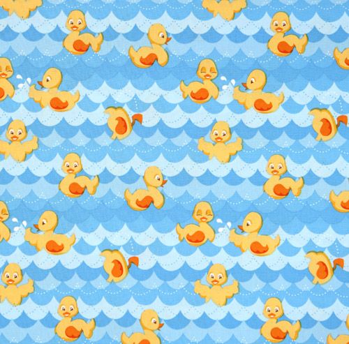 süßer gelber Entchen Stoff im Wasser Robert Kaufman 2
