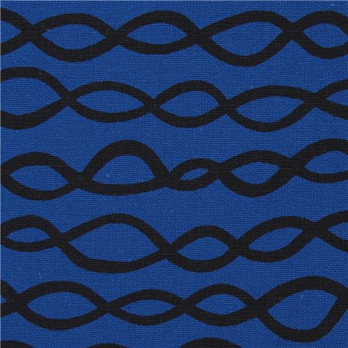 Tela lino algodón azul oscuro bucles negros de Robert Kaufman Arroyo Essex Tela