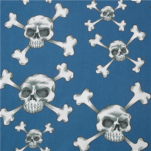 Calavera Y Huesos Cruzados Pirata Halloween Tela